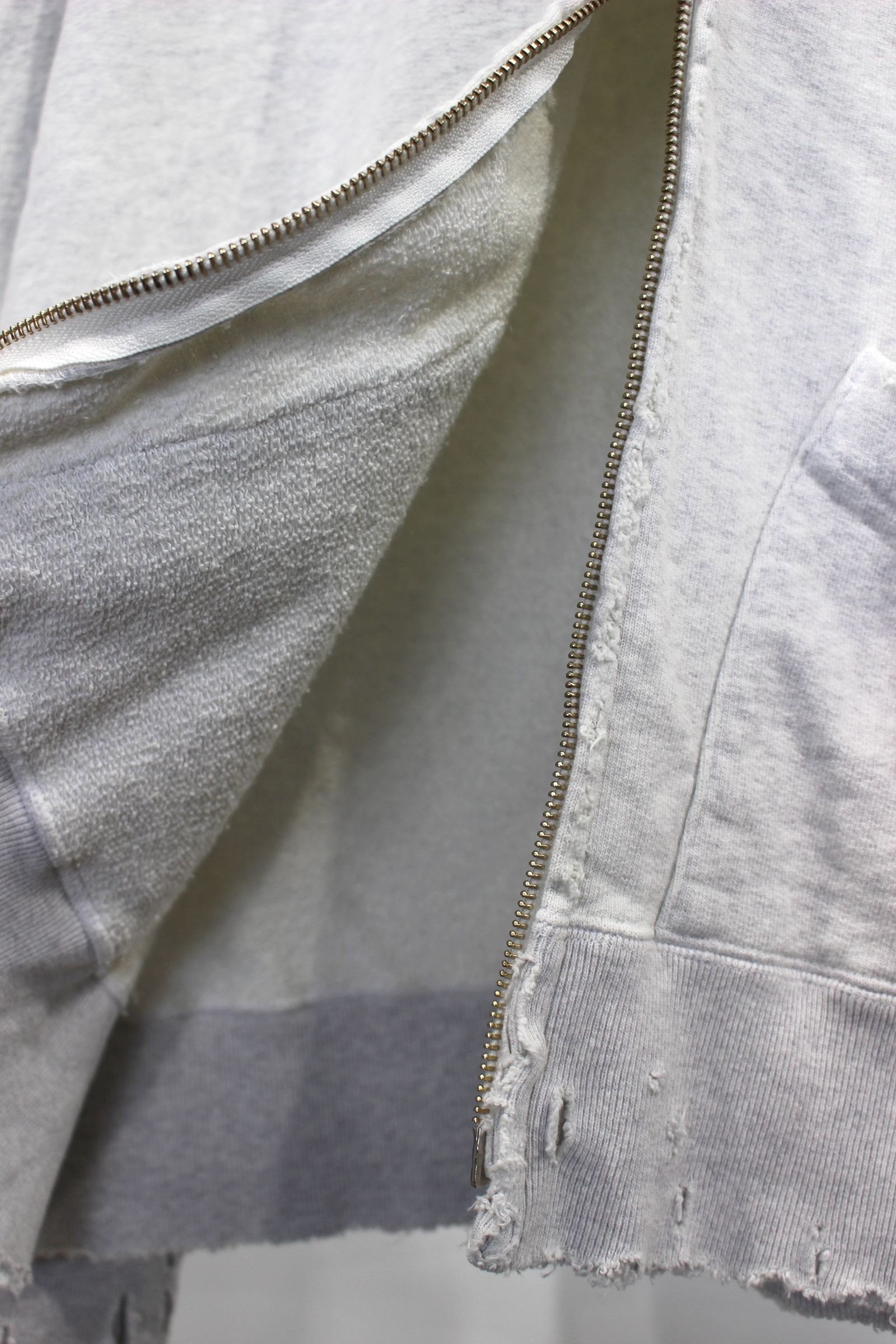 ANCELLM - CRASH ZIP HOODIE | HEATHER WHITE | パーカー | NapsNote