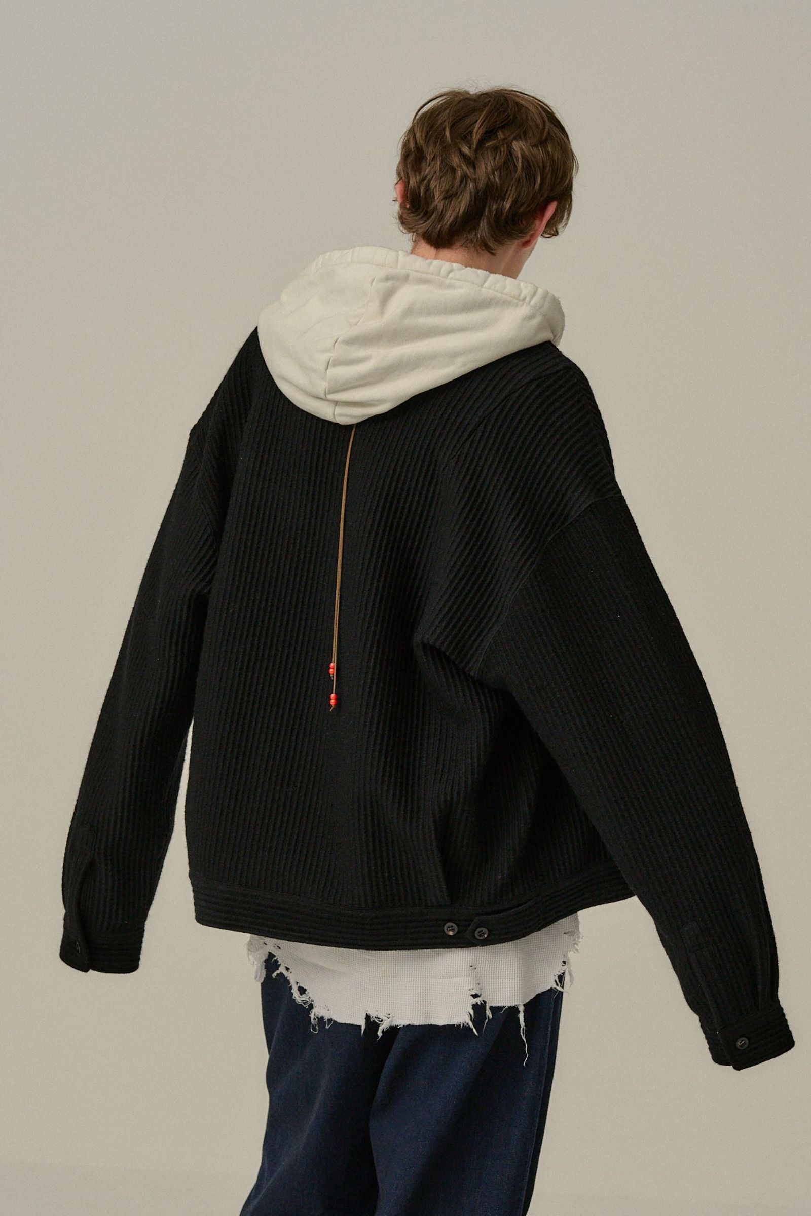 ANCELLM - WOOL CORDUROY WORK SHIRT JACKET | BLACK | シャツ