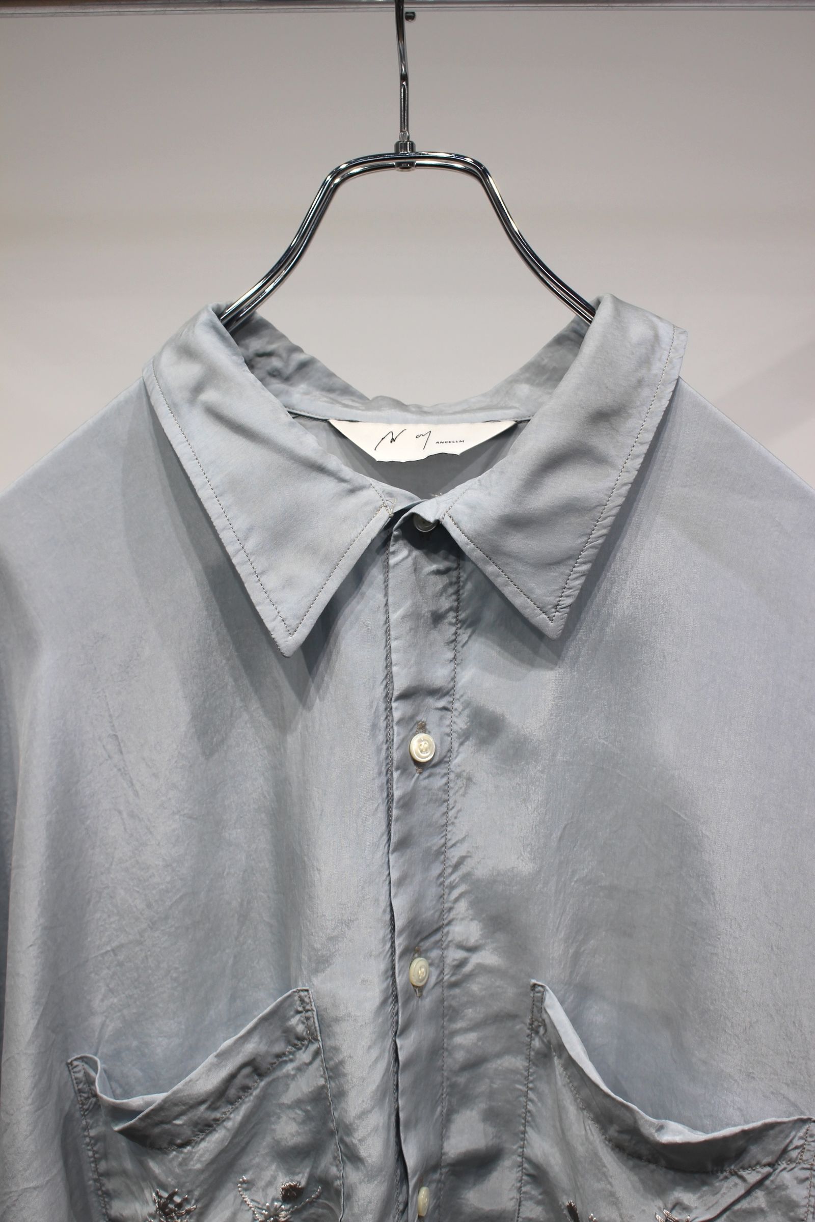 ANCELLM - AGING EMBROIDERY SHIRT | SAX | シャツ | NapsNote