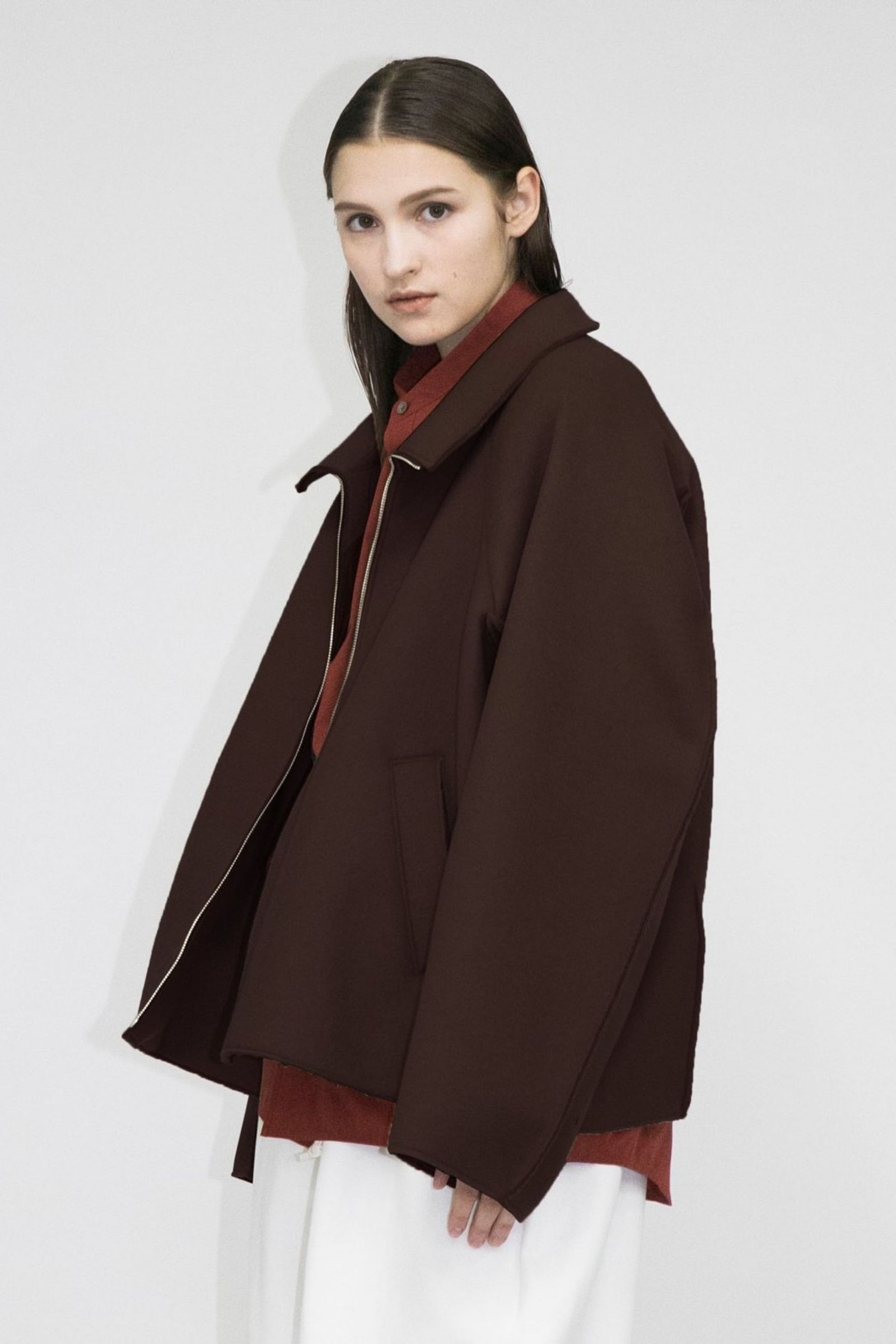 my beautiful landlet - PECOLAMB DOUBLE BEAVER WOOL HI-NECK ZIP