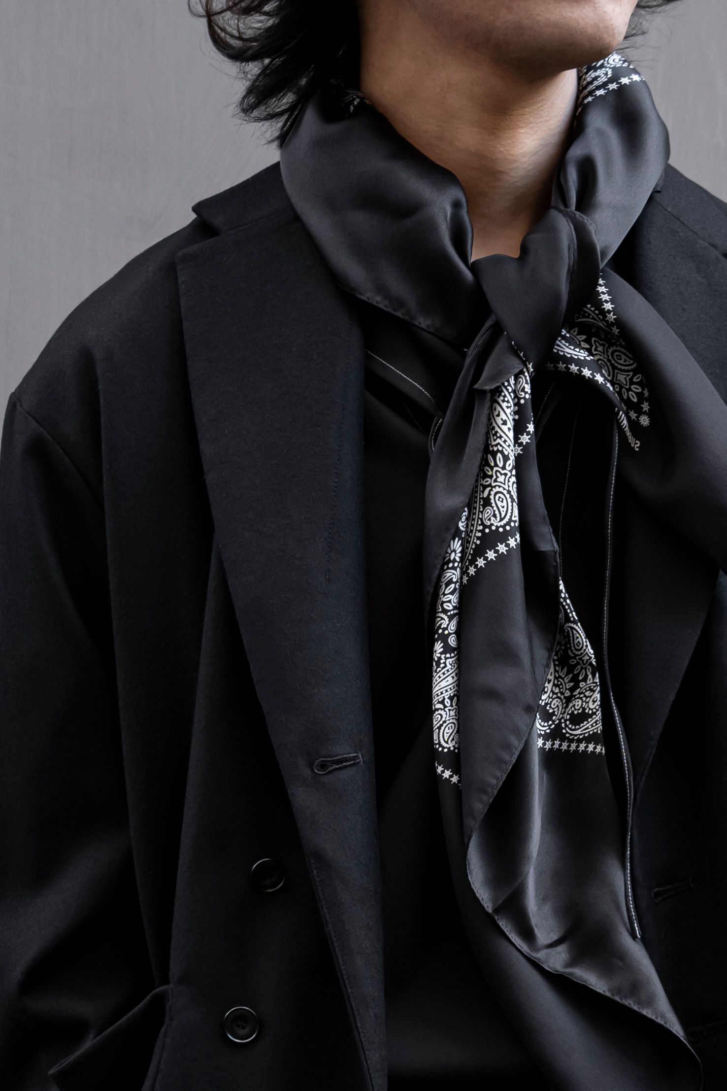 SUGARHILL - BENDED SCARF / BLACK | Retikle Online Store