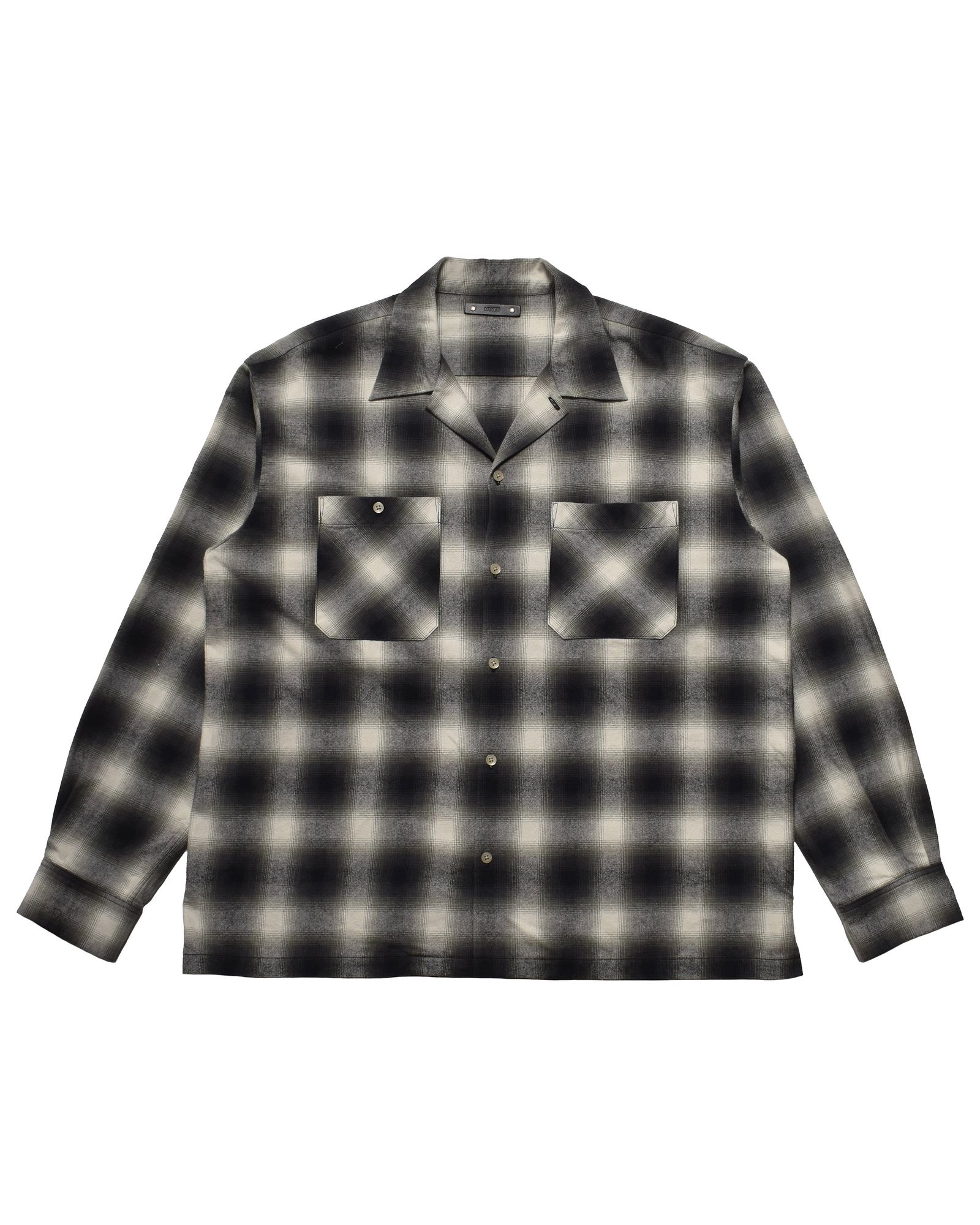 MINEDENIM - 【Last1 Size3】 C.Flannel Ombre Open Collar SH RPT | River