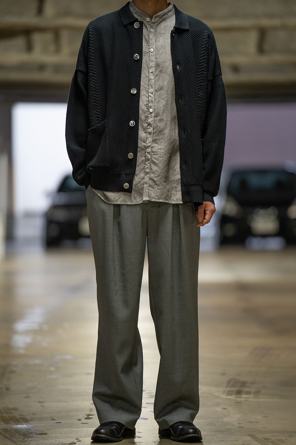 YASHIKI - 【ラスト1点】【24SS】Nanohana Collar Cardigan(BLACK) | Salty