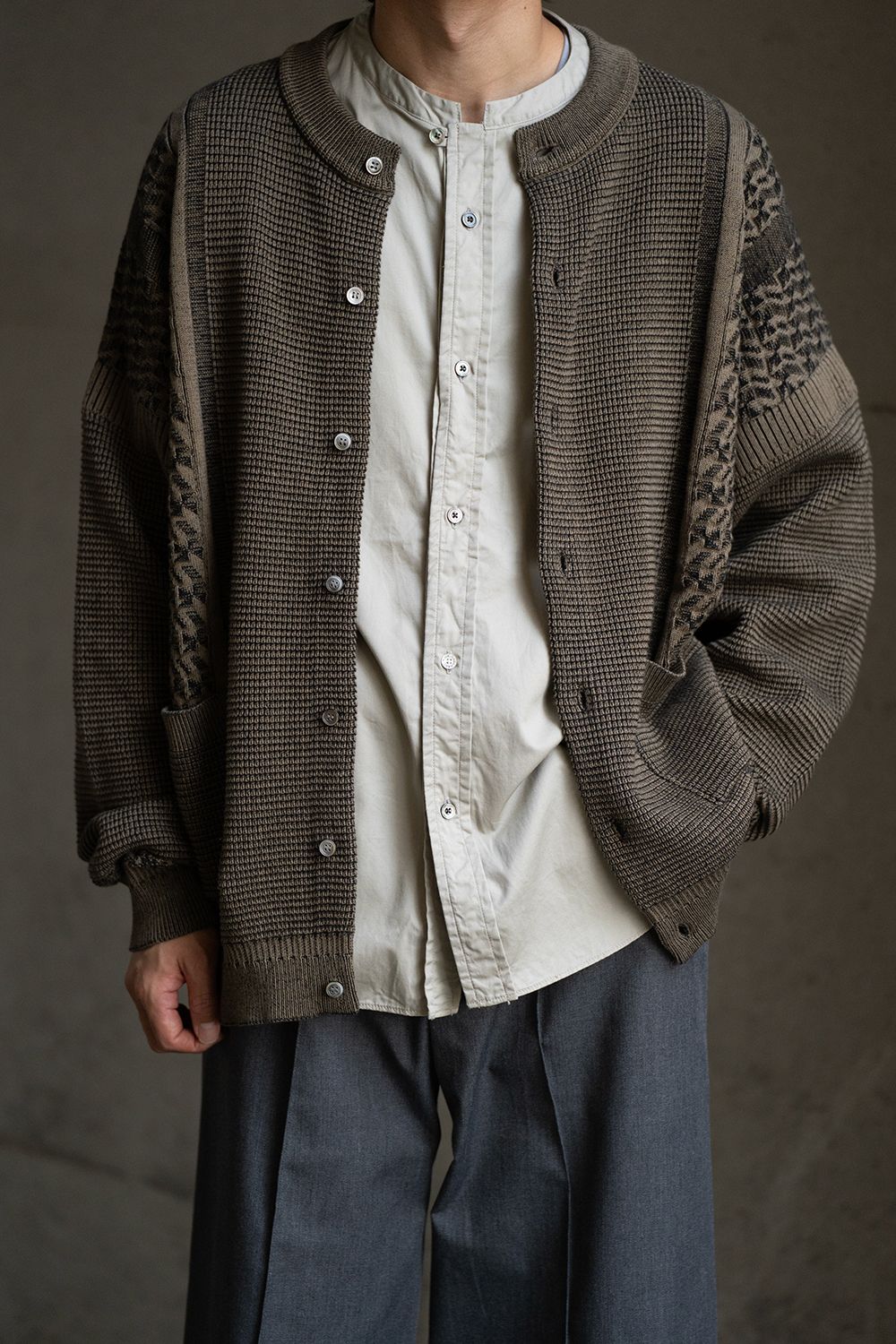YASHIKI - 【ラスト1点】【24AW】Tasogare Cardigan(KHAKI) | Salty