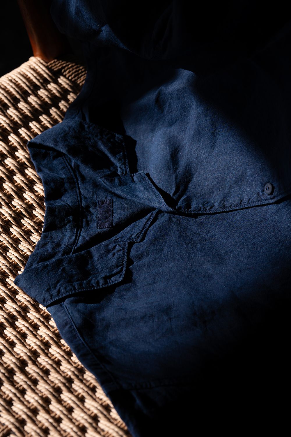 MITTAN - 【ラスト1点】大麻開襟シャツ 高密度(藍(濃)) | Salty