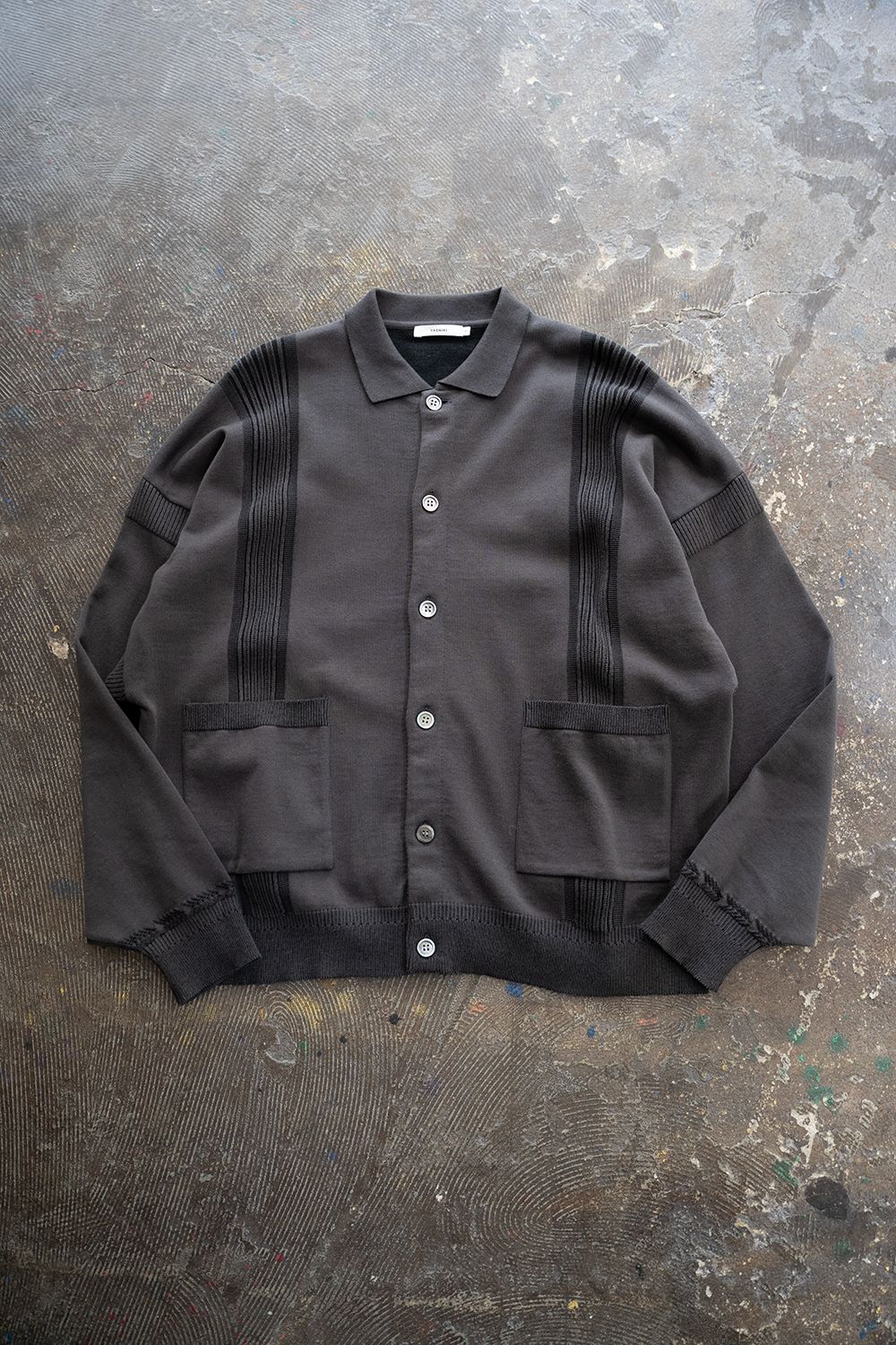 YASHIKI - 【ラスト1点】【25SS】Rakki Collar Cardigan(CHARCOAL) | Salty