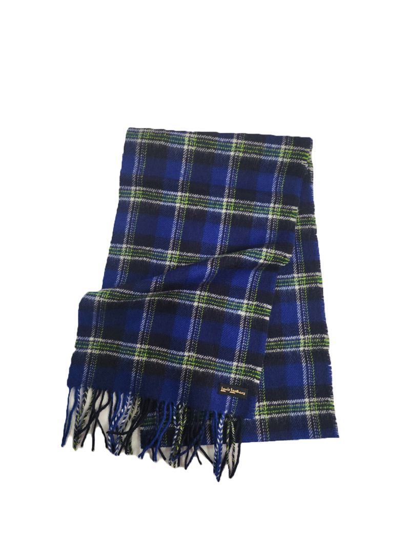 Lewis Leathers - SCOTISH WOOL SCARF - LWB1 (BLUE TARTAN) | SKANDA