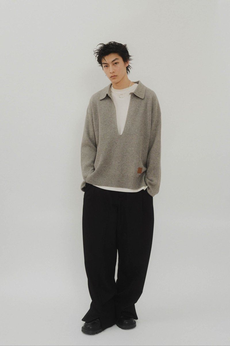 Knuth Marf - slit neck loose knit (unisex) / スリットネック ルーズ