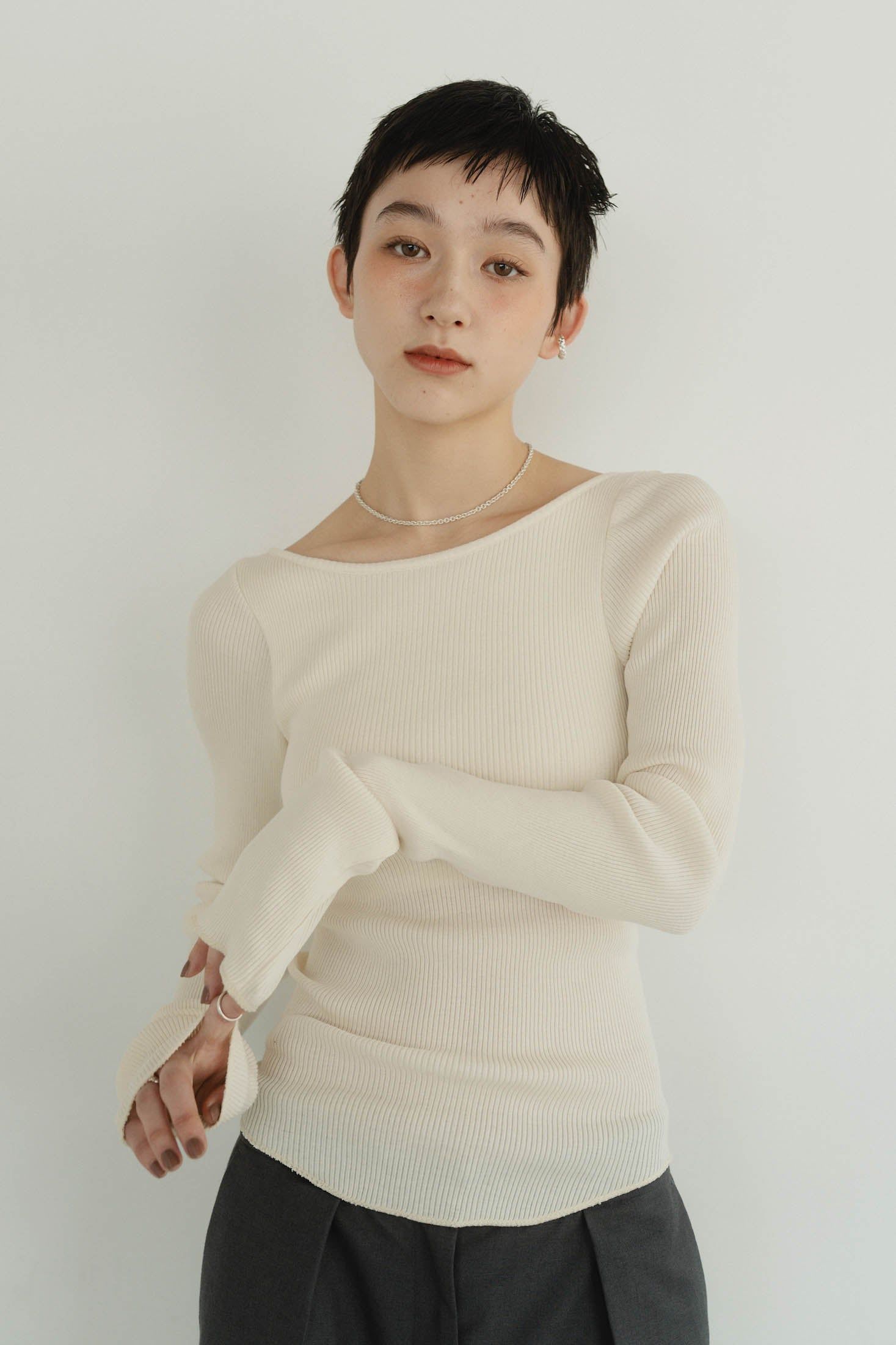 Knuth Marf - 【KnuthMarf × PALM】cup in boat neck knit / カップ
