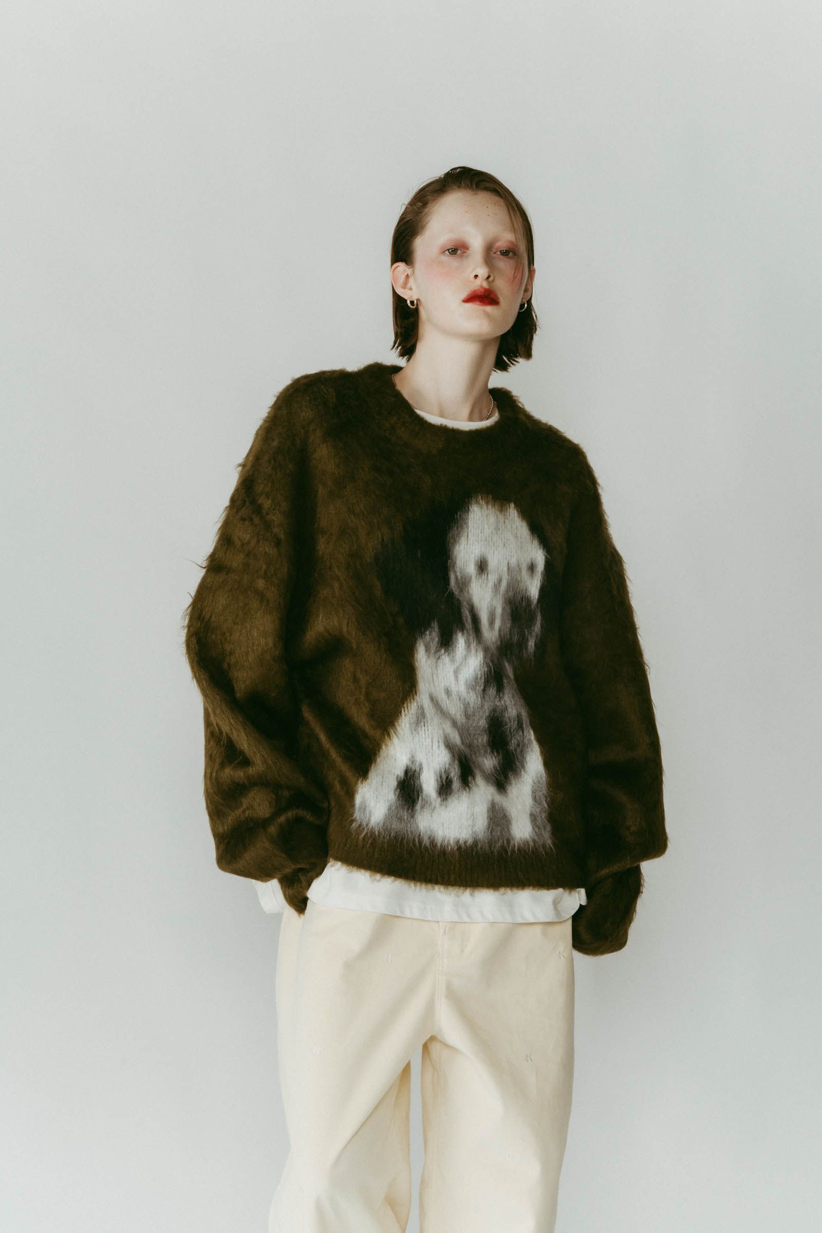 Knuth Marf - dalmatian shaggy knit(unisex) / ダルメシアン シャギー
