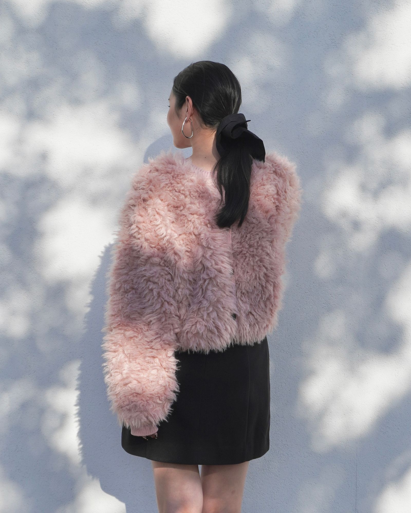 THINK FUR - 2Way Fur×Knit Tops (ピンク) / 2ウェイファー×ニット