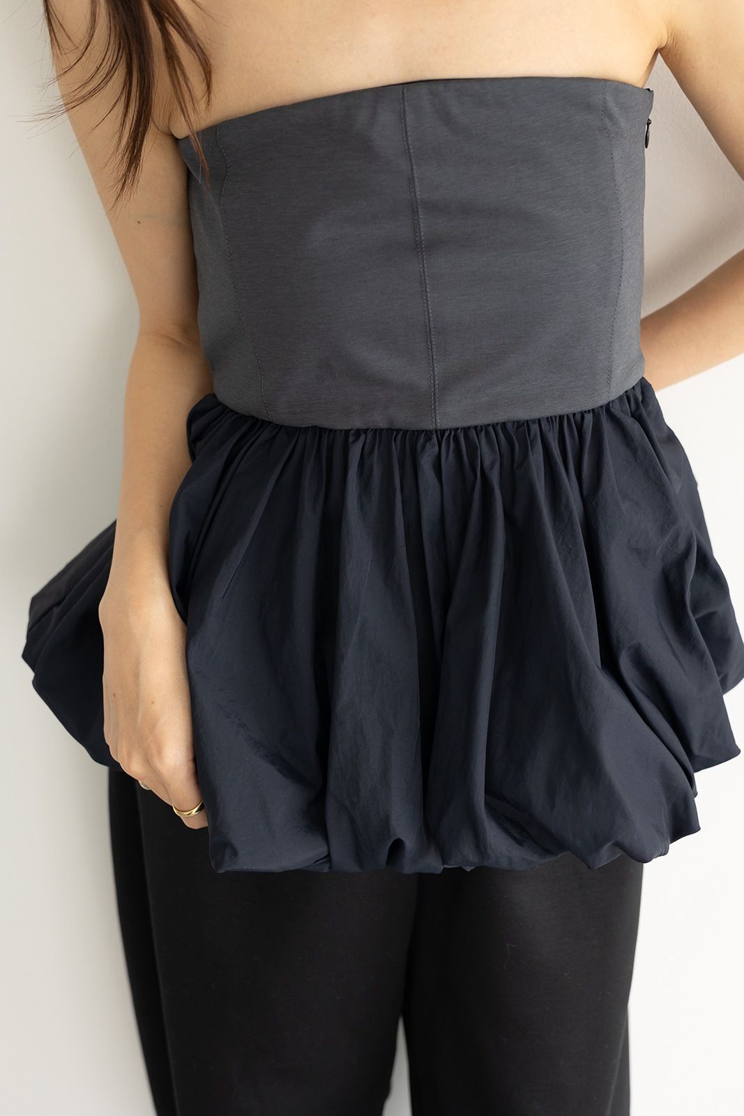 CAVEZA ROSSO - タフタバルーンベアトップ (グレー) | Sir online