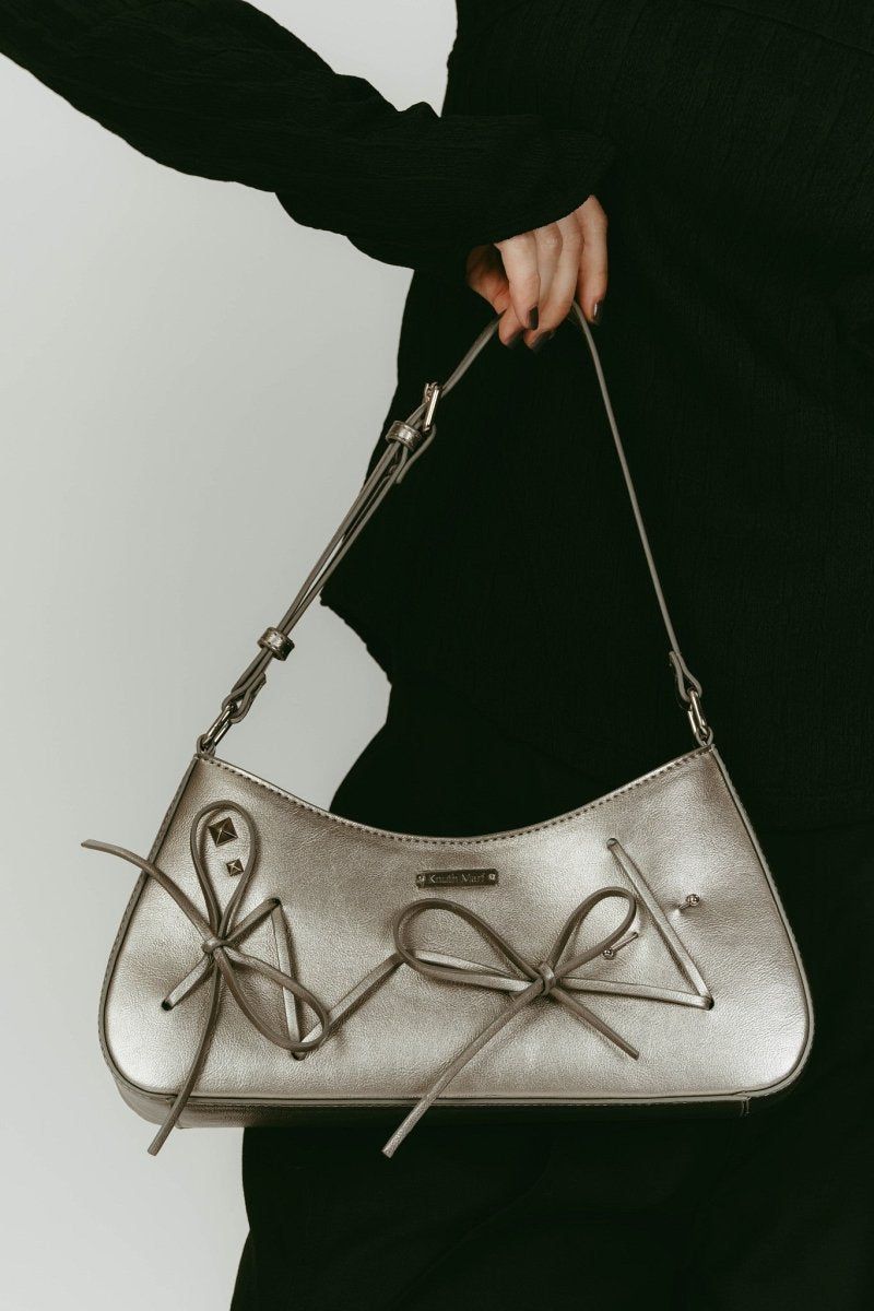 Knuth Marf - ribbon accent bag (Silver) / リボンアクセントバッグ
