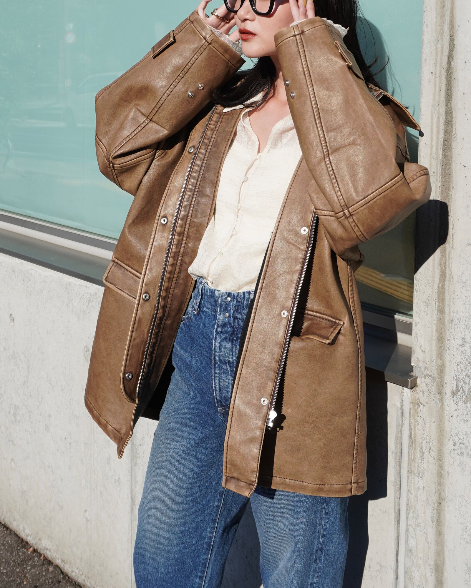 NOUNLESS】「クラシックとモダンが融合する――フェイクレザージャケット