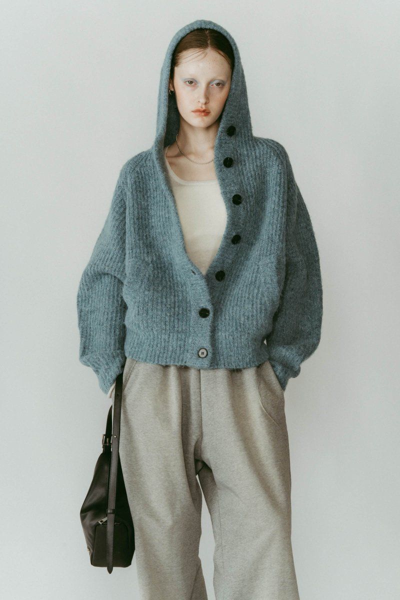 Knuth Marf - hooded cardigan knit / フーデッド カーディガンニット