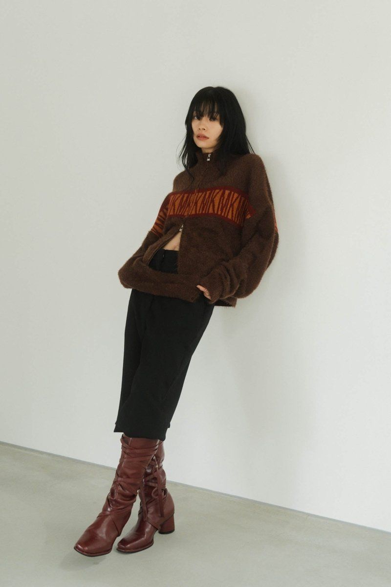 Knuth Marf - full zip motif cardigan / フルジップ モチーフ