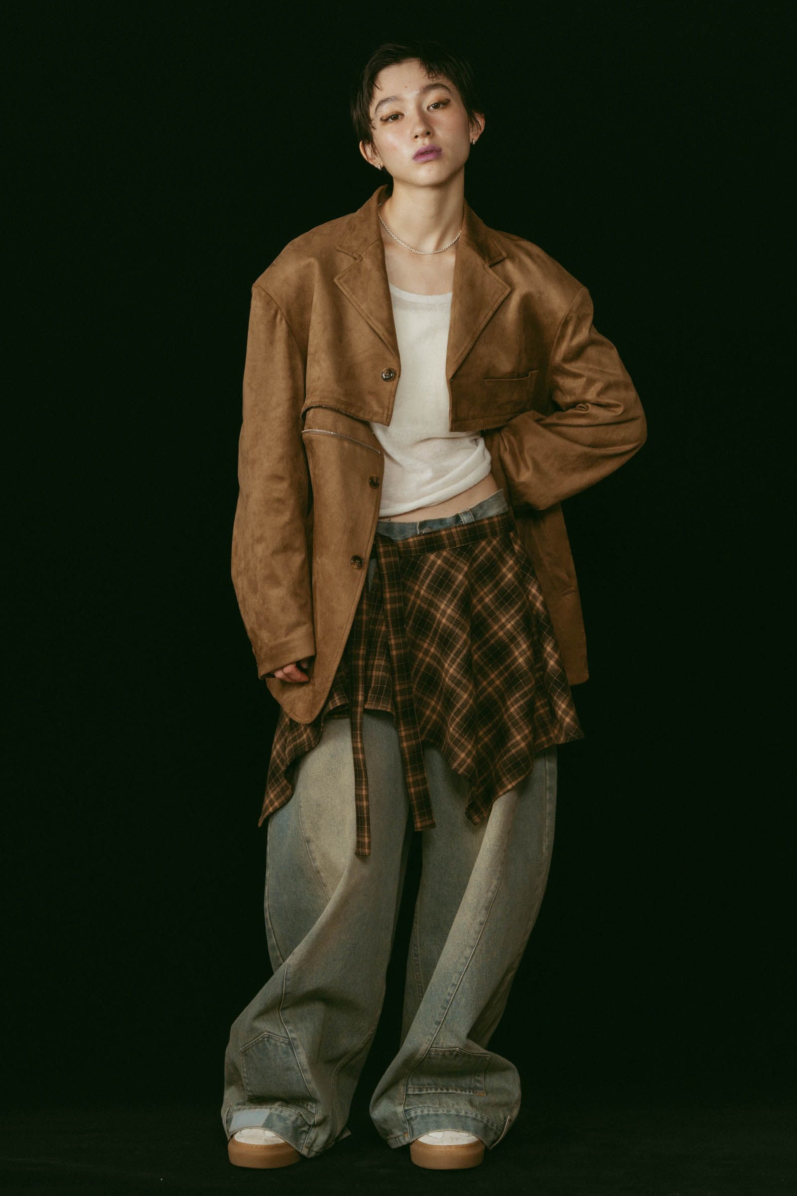 Knuth Marf - shirt wrap denim pants / シャツ巻き デニム (ブルー