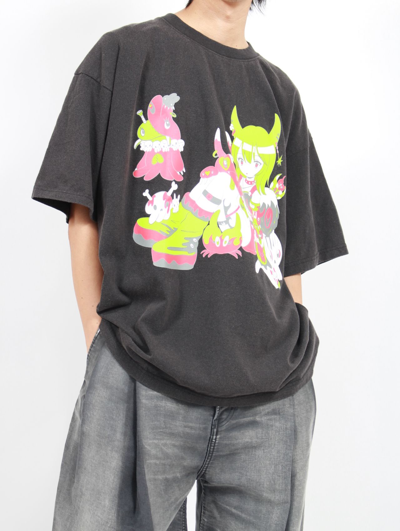 KIDILL - 【25SS】パンク ガール Tシャツ ハード ウォッシュ アート