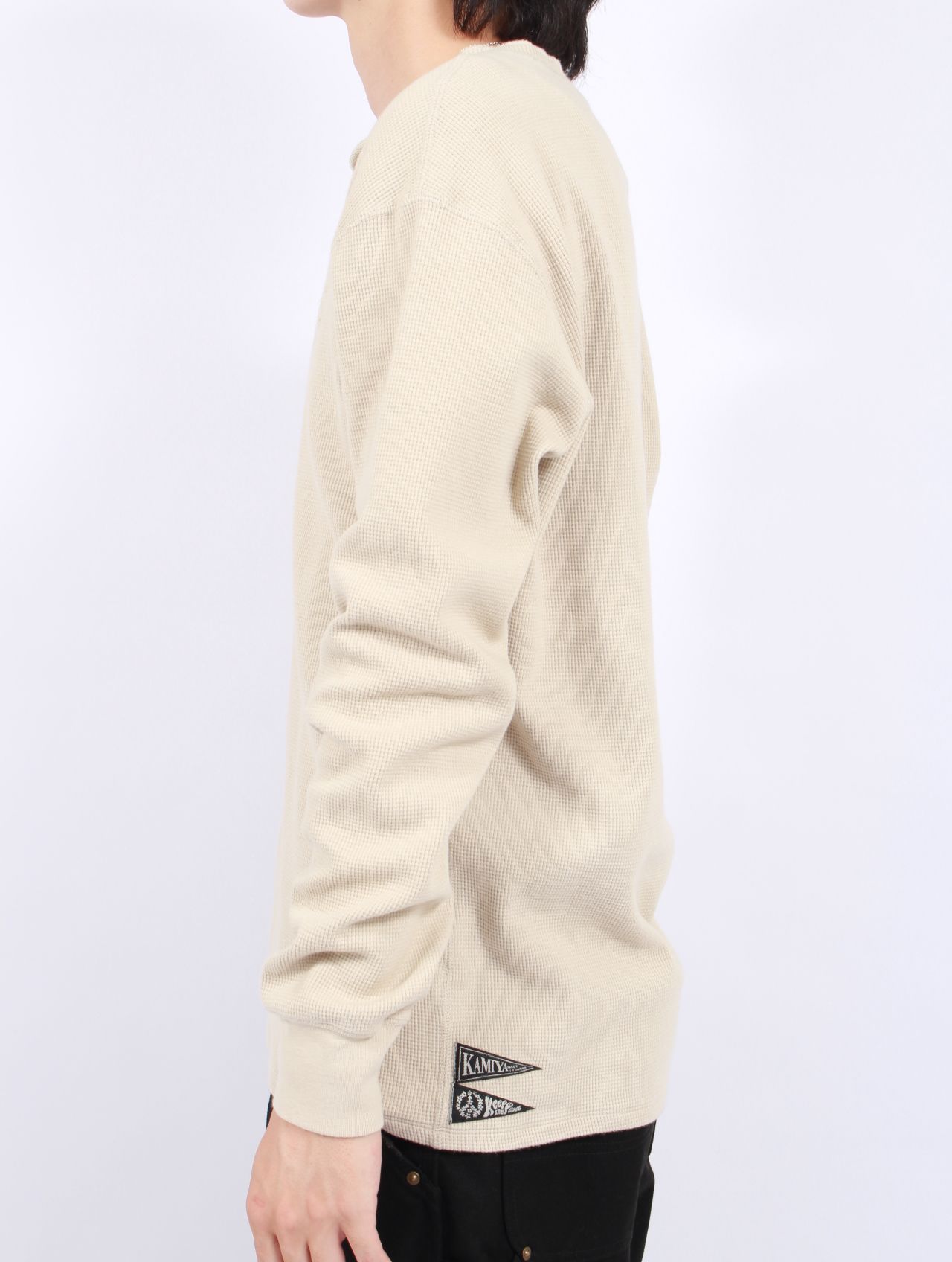 KAMIYA - 【25AW】ボロ ワッフルニット ヘンリー ロングスリーブ T