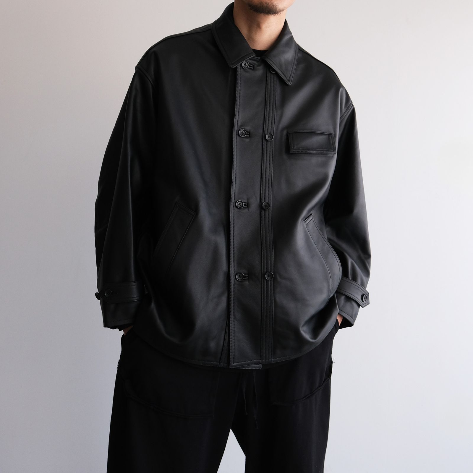 Graphpaper - Sheep Leather Corbusier Jacket -ジャケット-（Black