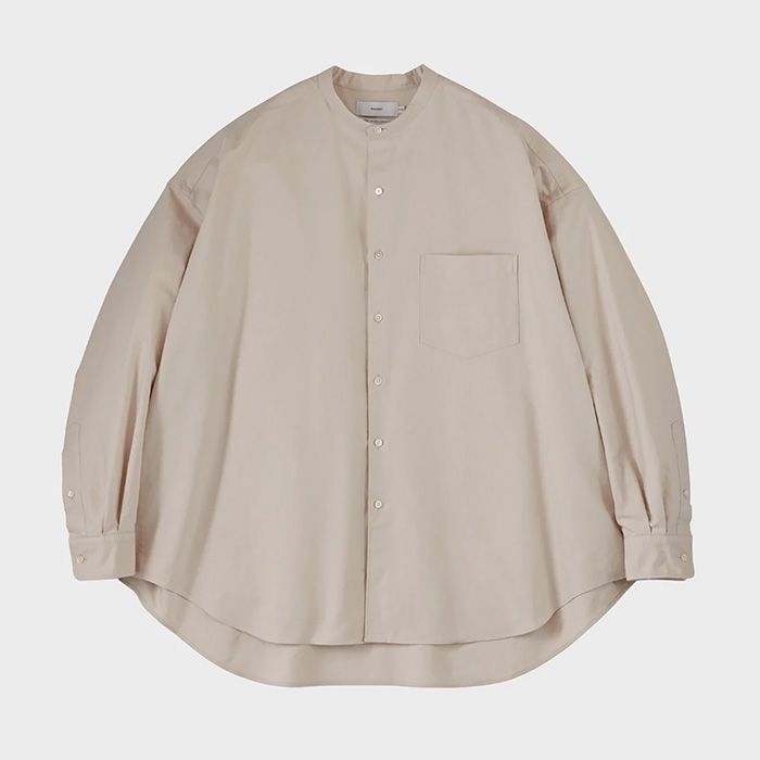 Graphpaper - Oxford L/S Oversized Band Collar Shirt / ECRU