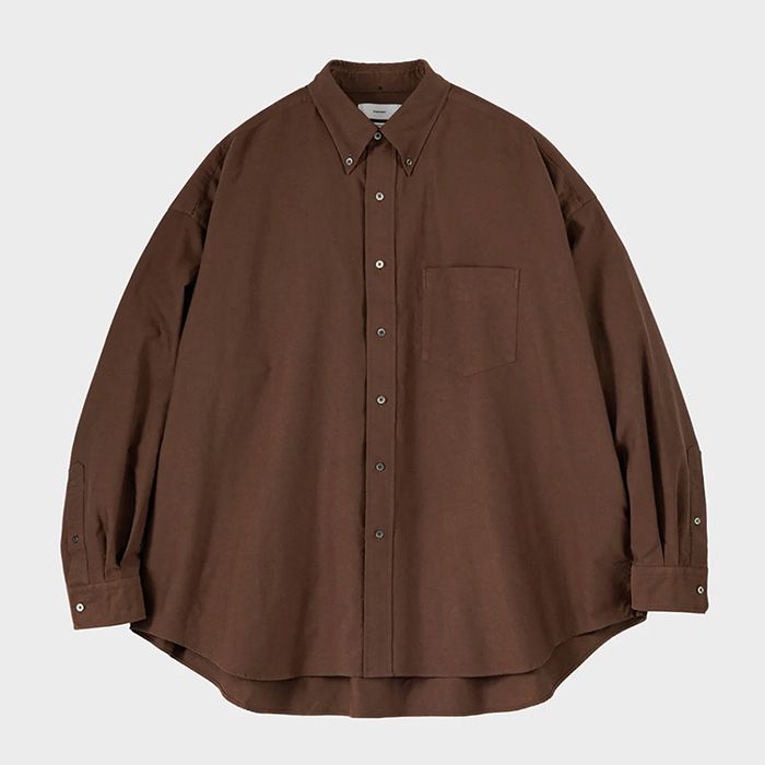 Graphpaper - Oxford L/S Oversized B.D Shirt / BROWN | Stripe