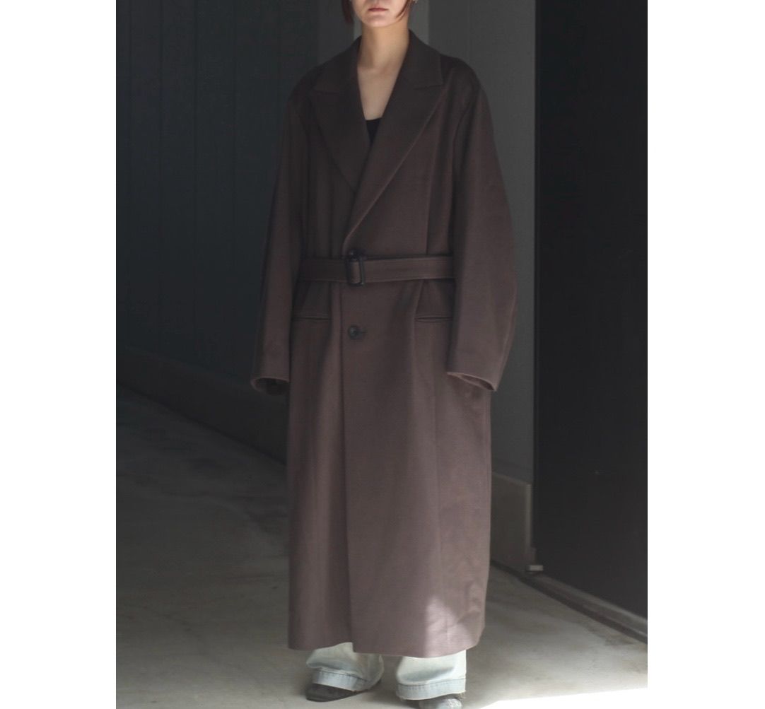 ssstein - 【残りわずか】Oversized Maxi Length Peak Lapel Coat(WOOL