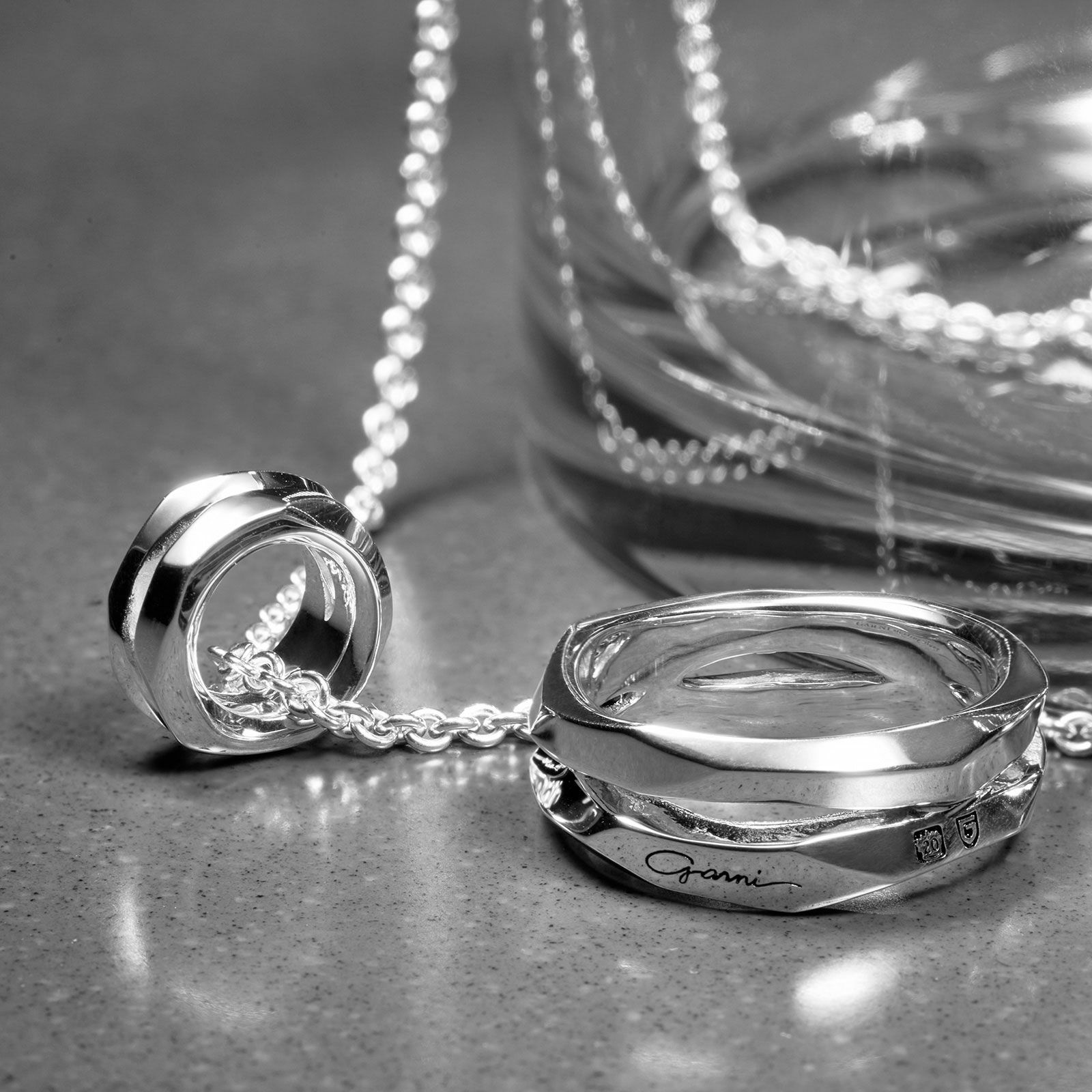 GARNI - 【残り一点】Crockery Double Ring Pendant | ACRMTSM ONLINE