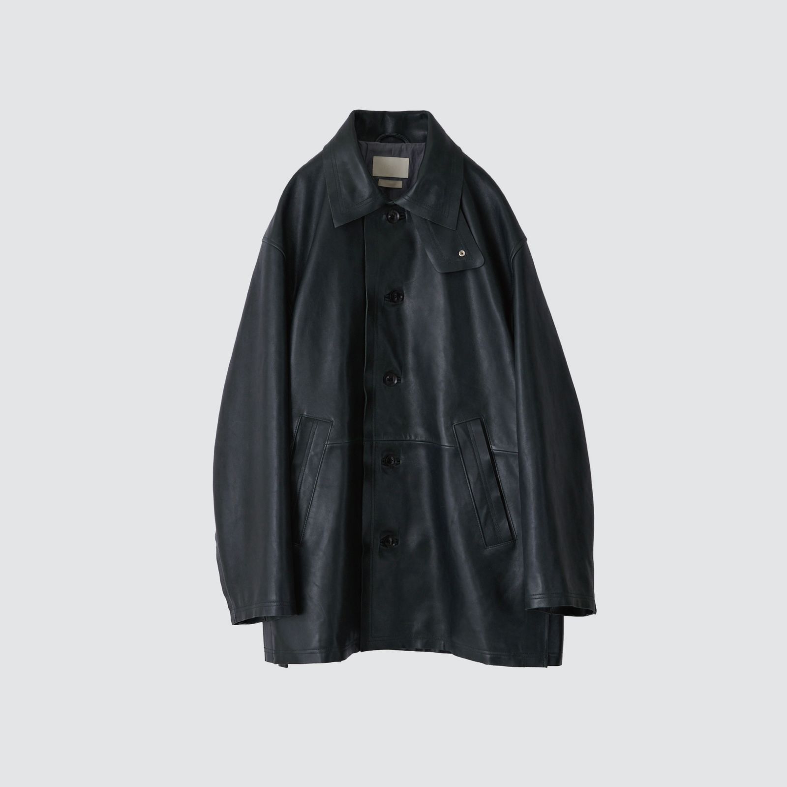 YOKE - 【残りわずか】Cut-Off Leather Car Coat(DEEP GREEN