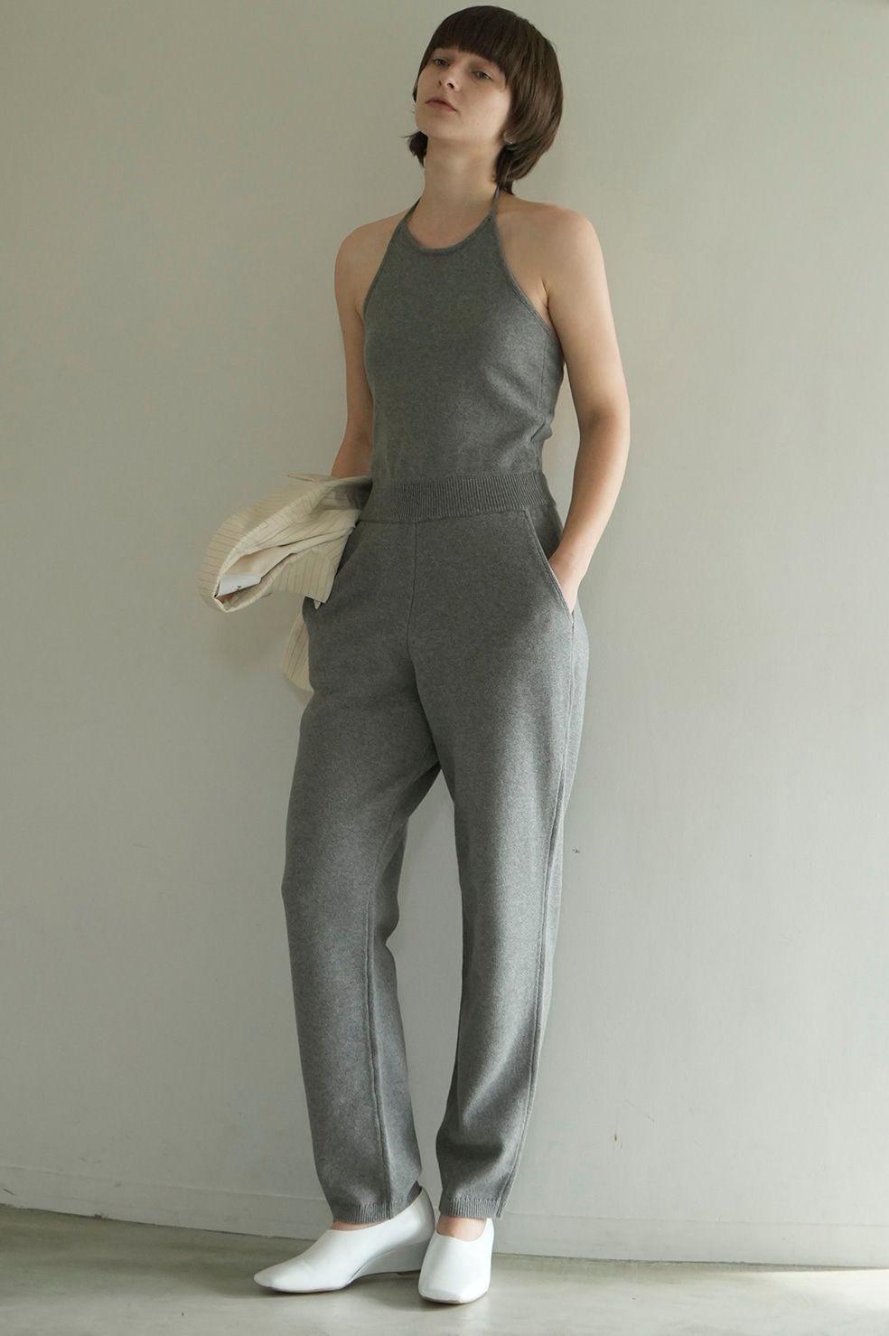 CLANE - ホルターネック ニットオールインワン - HALTER NECK KNIT ALL