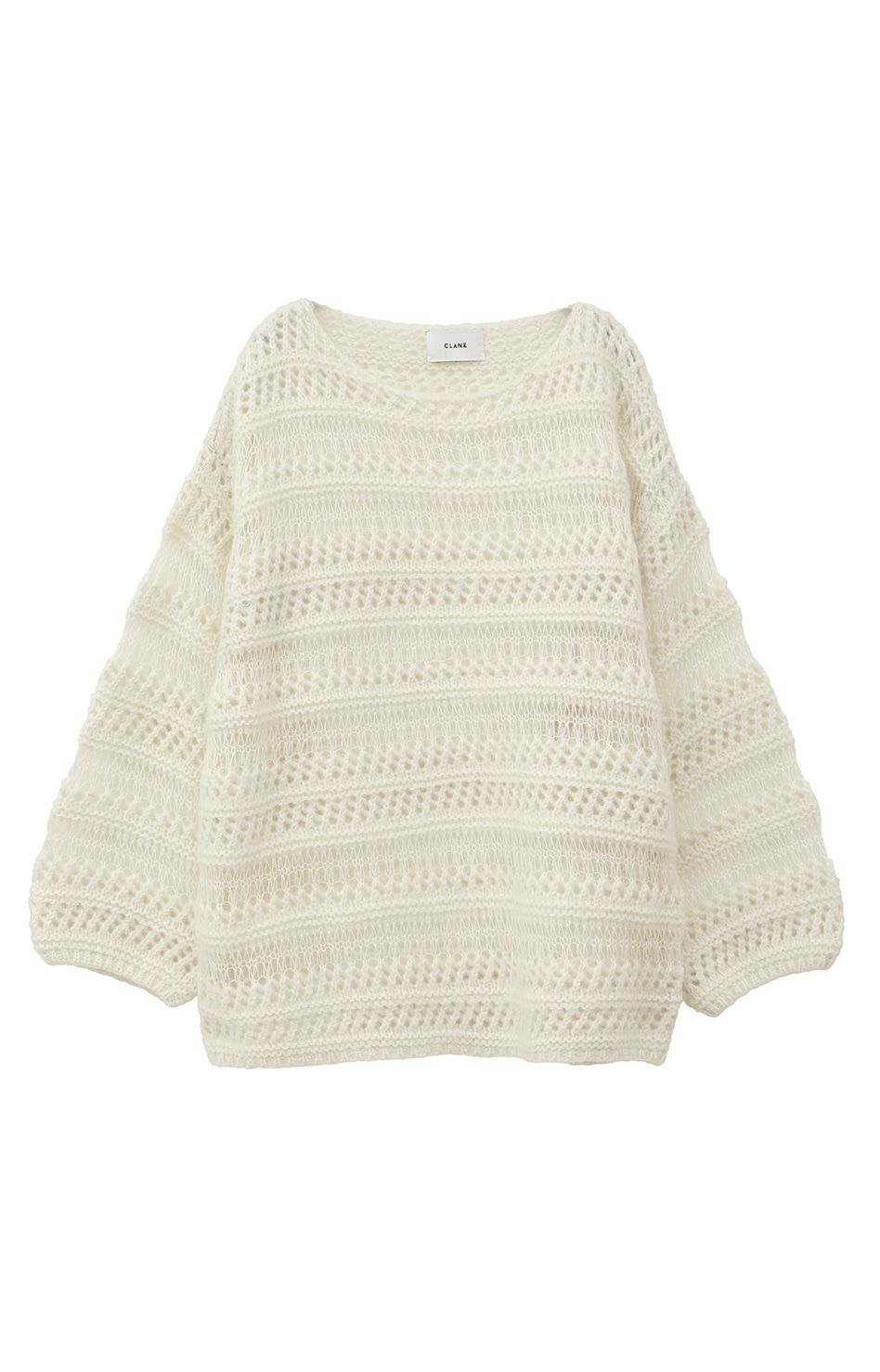 CLANE - ボーダーニットトップス- SHEER BORDER MOHAIR KNIT - IVORY