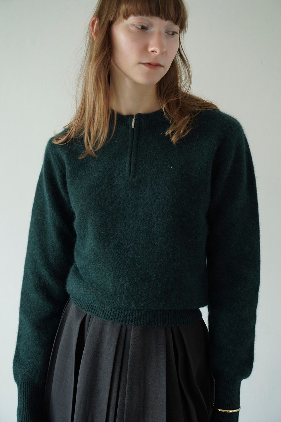 CLANE - ダブルフェイス ヤク ニットトップス - W FACE HALF ZIP YAK