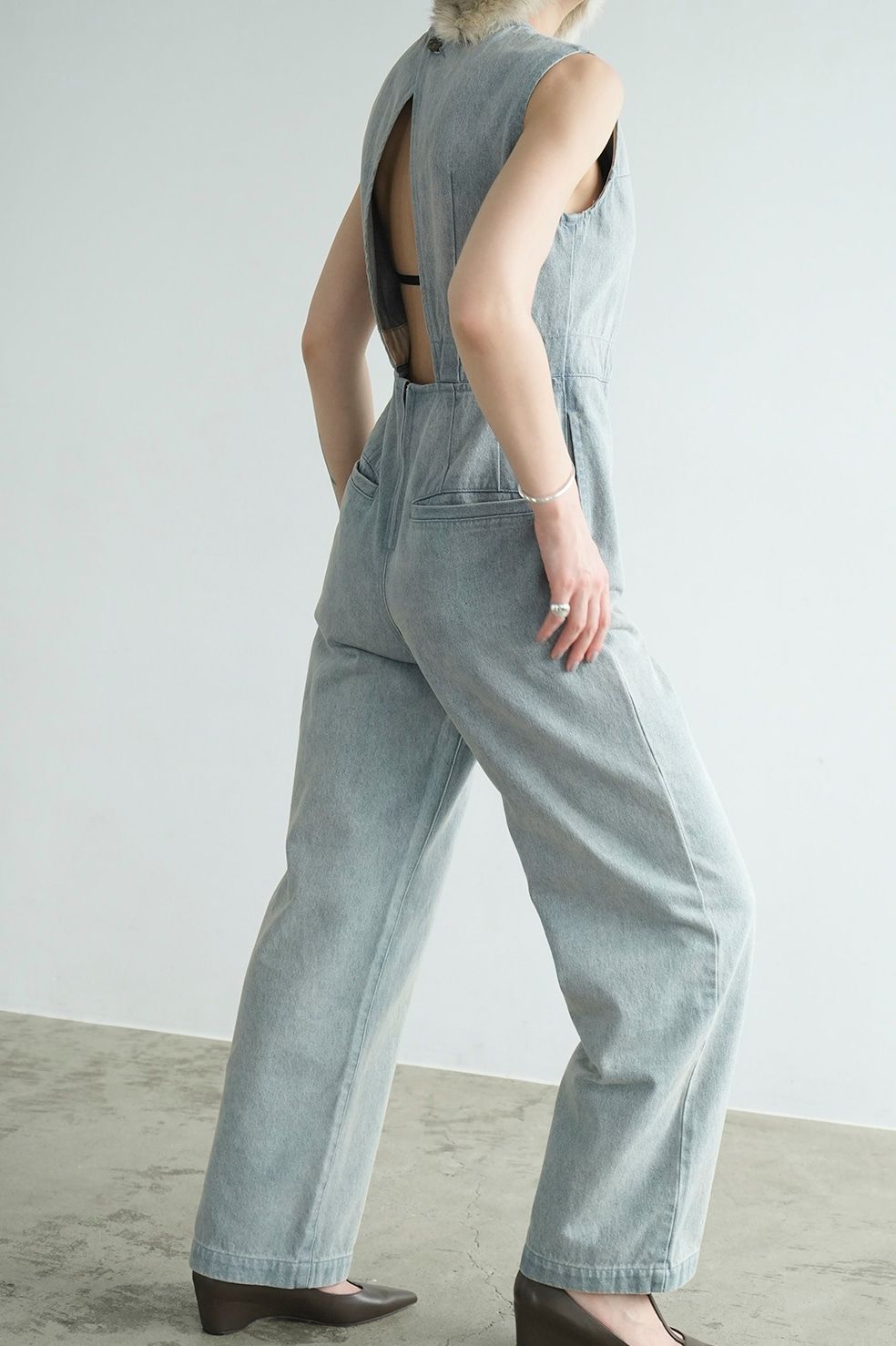 CLANE - バック オープン デニム オールインワン - BACK OPEN DENIM