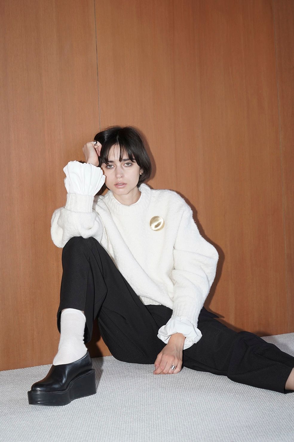 CLANE - ブローチ セット ソフトスラブ ニットトップス - BROOCH SET