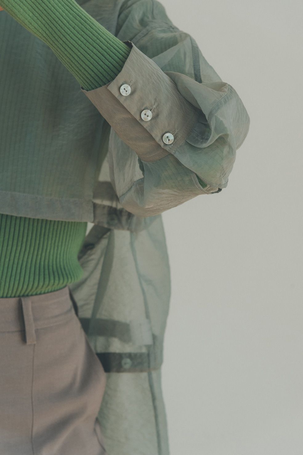 CLANE - 3ARRANGE SHEER TOPS - シアートップス- MINT | ADDICT WEB SHOP