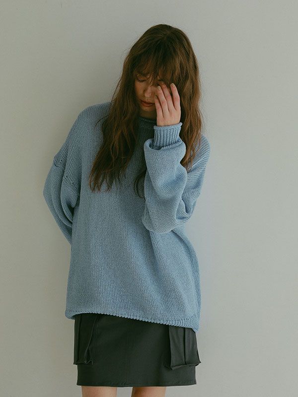 ETRE TOKYO - ボトルネックローゲージニットプルオーバ - BLUE