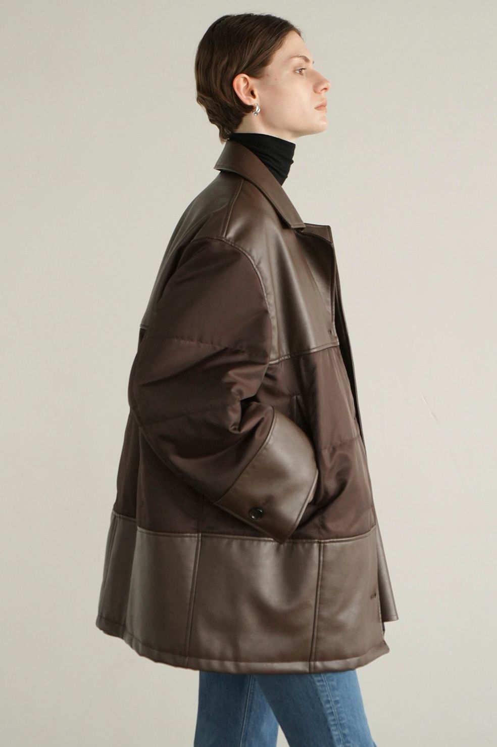 CLANE - ヴィーガンレザー オーバーサイズ ジャケット - LEATHER