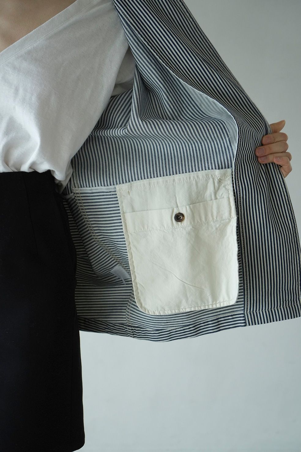 CLANE - カバーオール ジャケット - ストライプ - WORK OVER JACKET