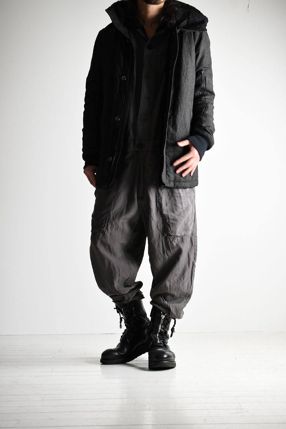 アンスクリア フランネルブザムジャンプスーツ アンスクリア