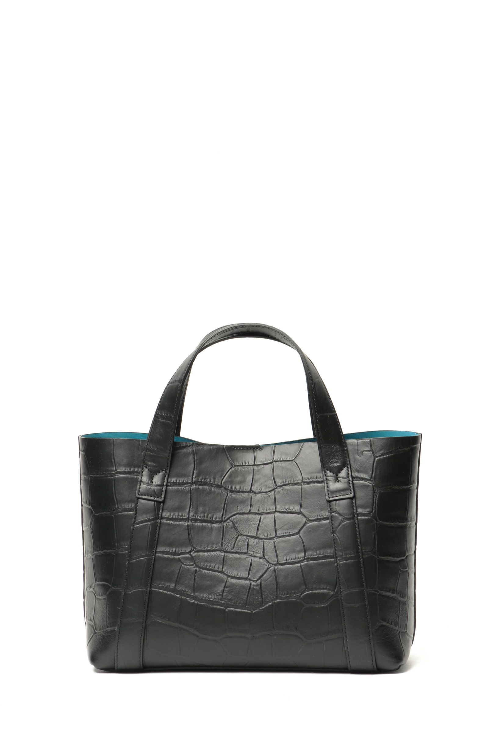 PELLE MORBIDA - Tela Marinaシリーズ クロコ型押しレザー ミニトート