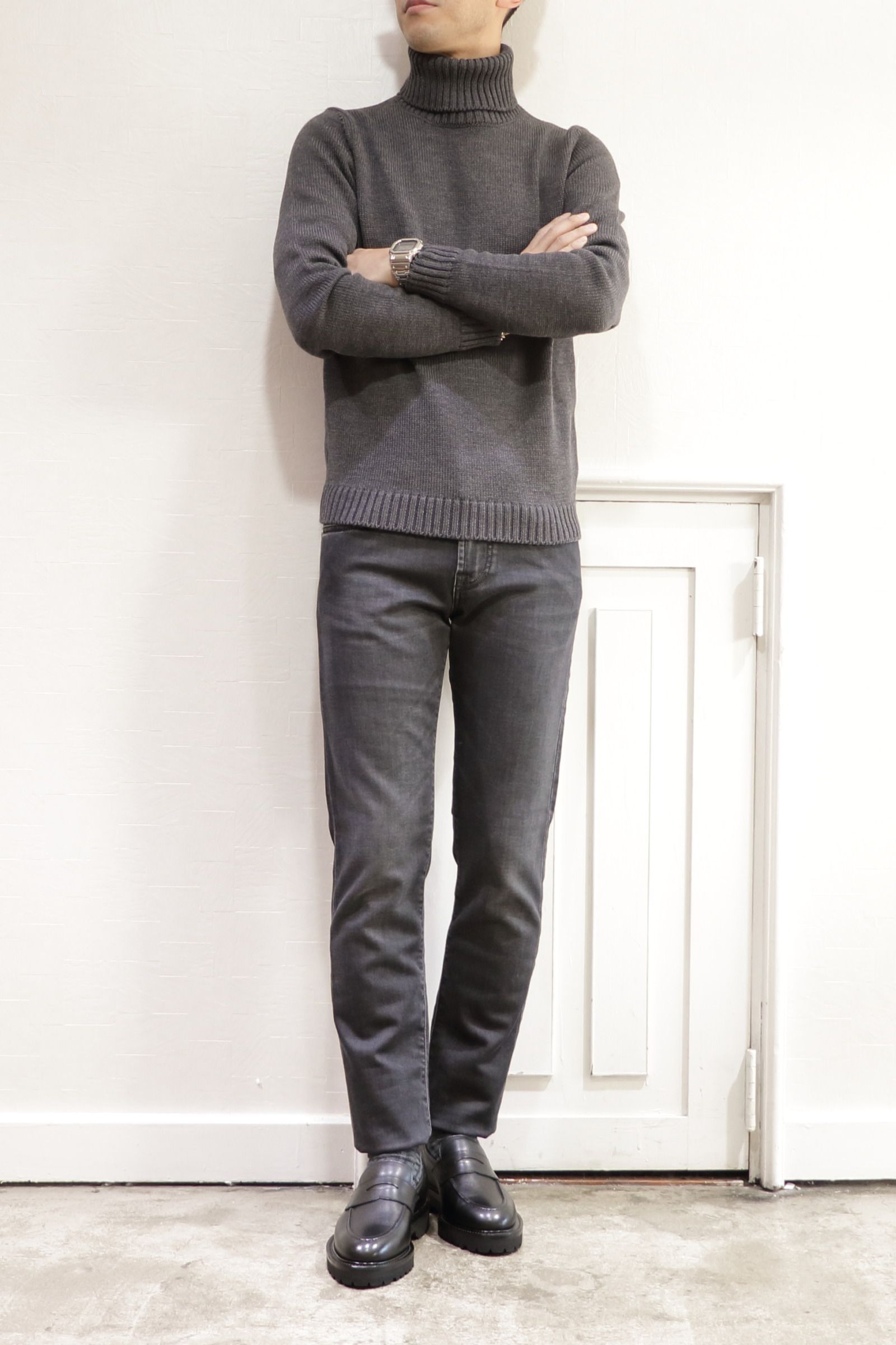 ZANONE - 5ゲージ ウール ソリッド タートルネック ニット / Z2232