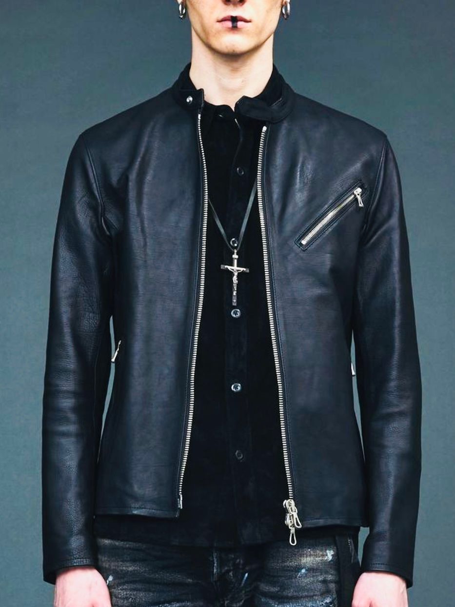 STRUM - ジャパンオイルカーフ シングルライダース SLATER / BLACK