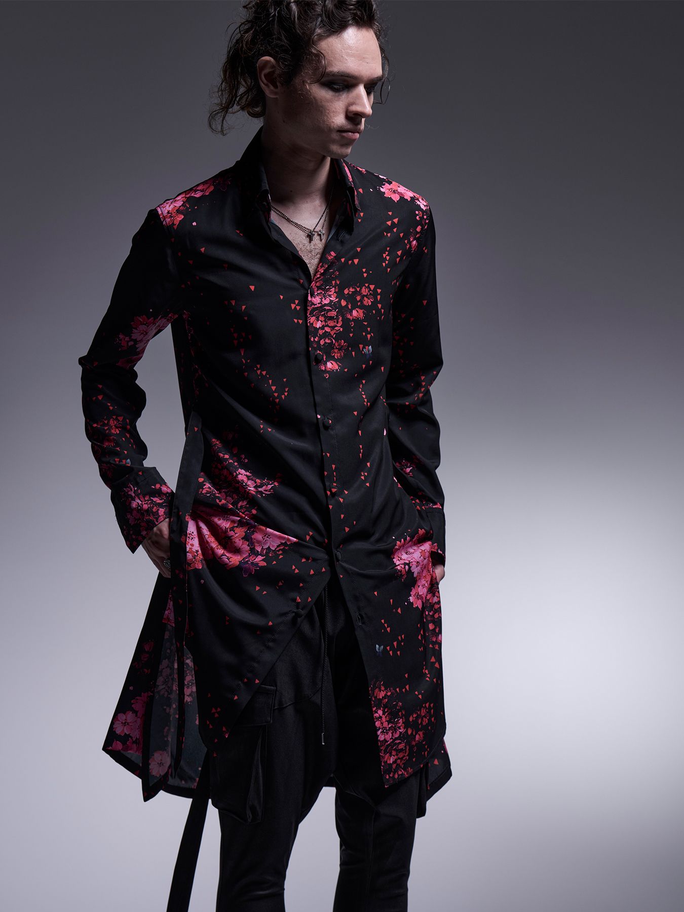 kiryuyrik - Flare Shirt / フレアシャツ / サクラ ブラック&ピンク