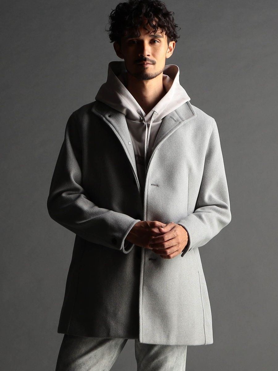 NICOLE - アラカルトハイブリットメルトン スタンドコート / ブラック