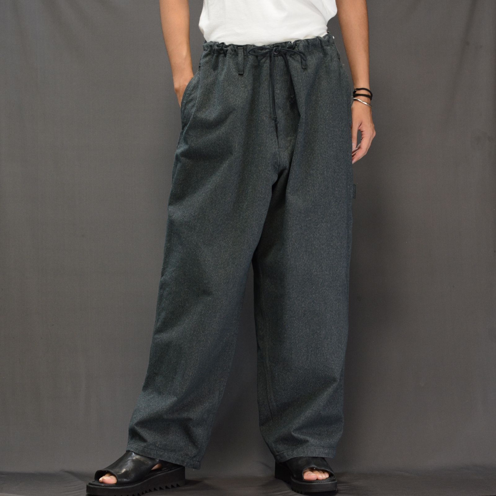 yohji yamamoto - Y-BAKER P (BLUE GREY) ワイド ペインターパンツ