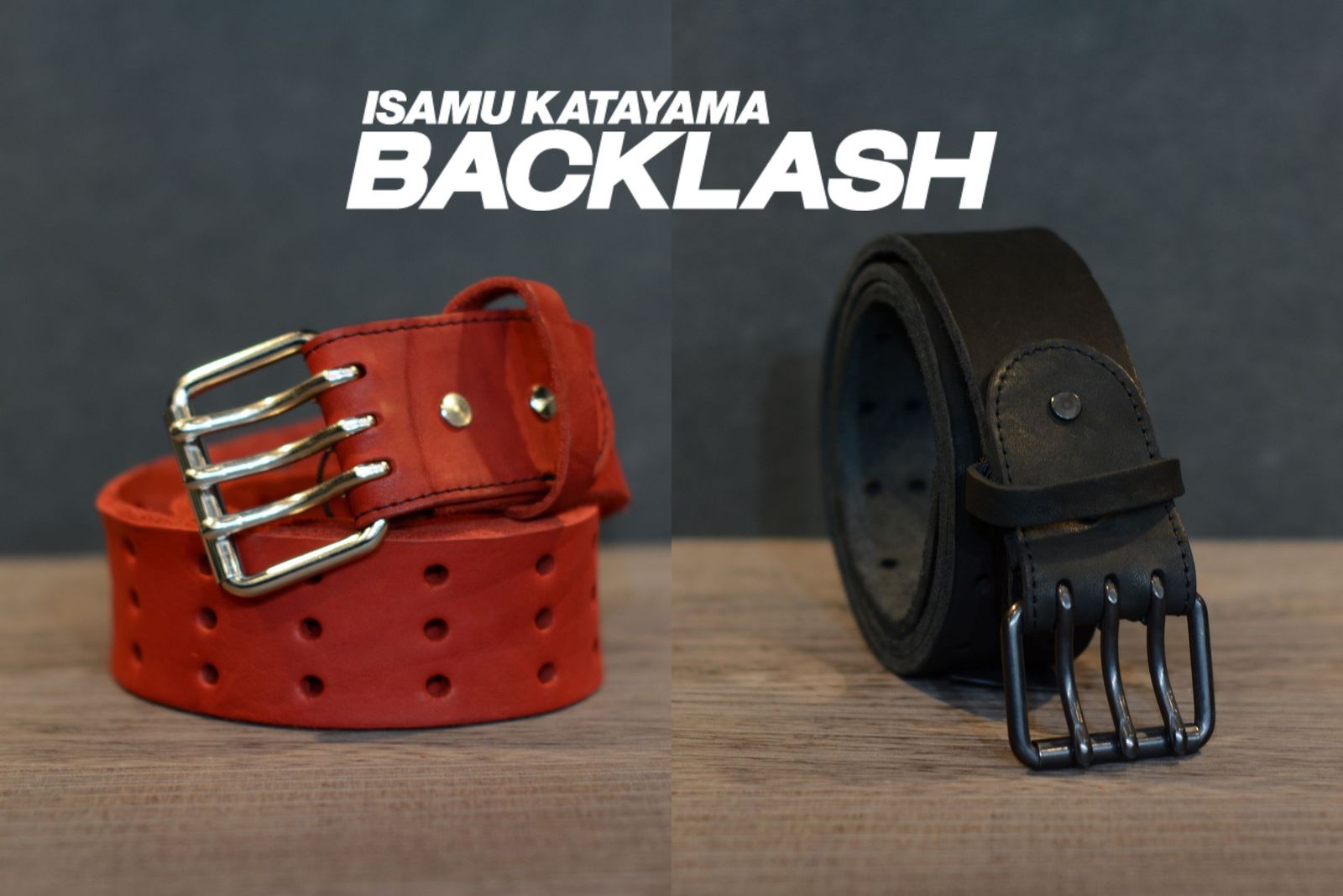 ISAMUKATAYAMA BACKLASH 【ダブルショルダーレザー製品染め 3ピン