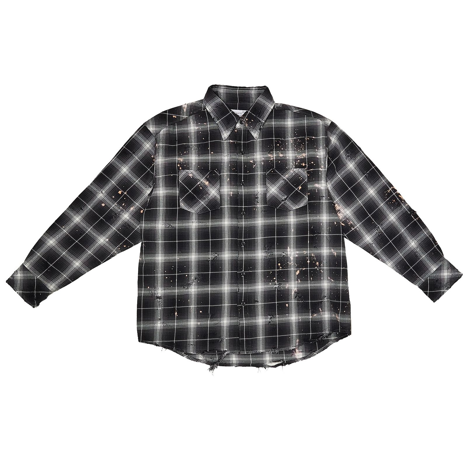 Rafu - 【ラスト1点】Bleached & Damaged shirt / ブリーチ&ダメージ