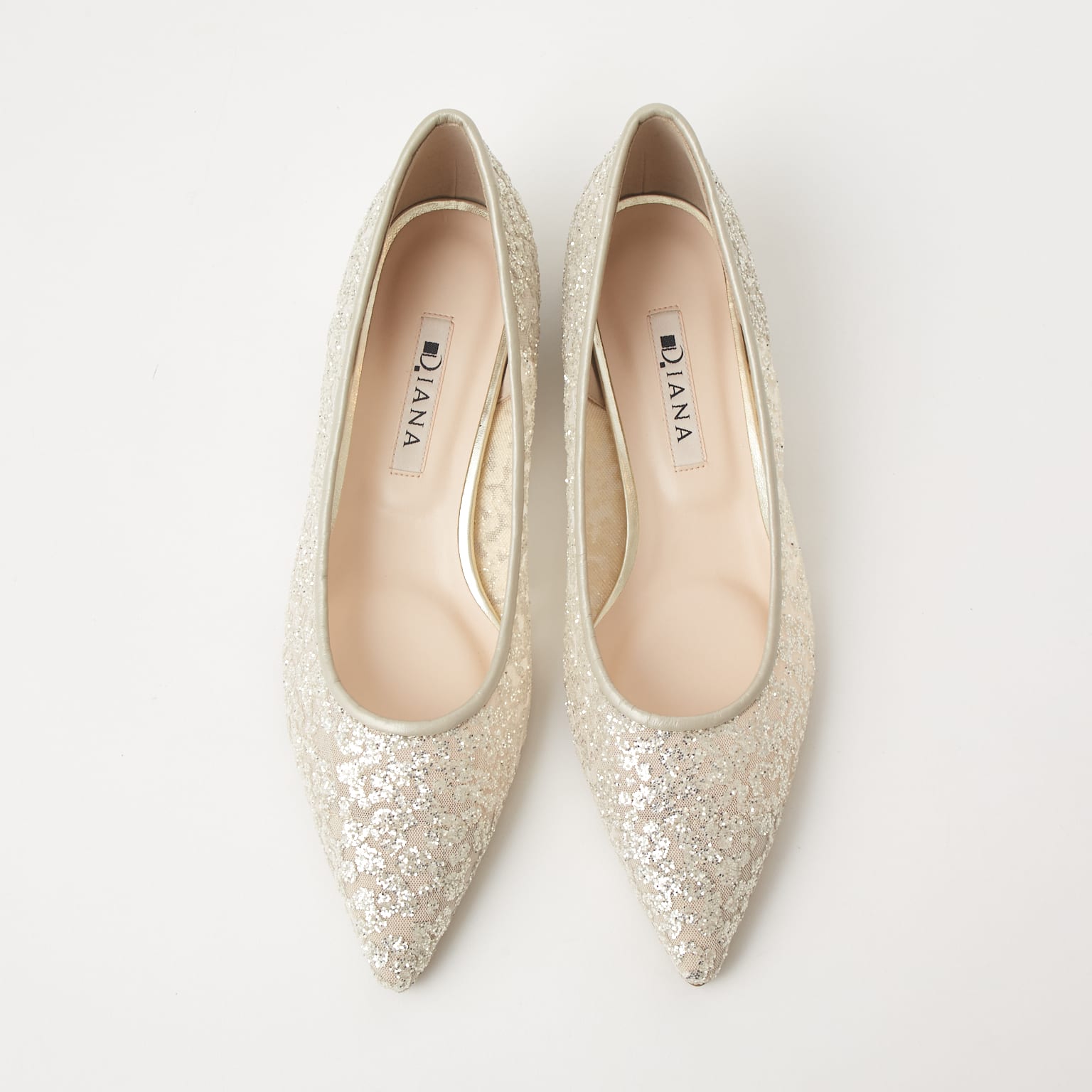 DIANA プラチナグリッター チュール 9cm 24.0cm DIANA 5cmヒール