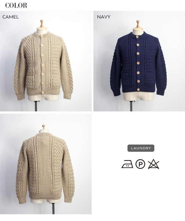 INVERALLAN インバーアラン 4A ARAN ハンドニットウールノーカラー