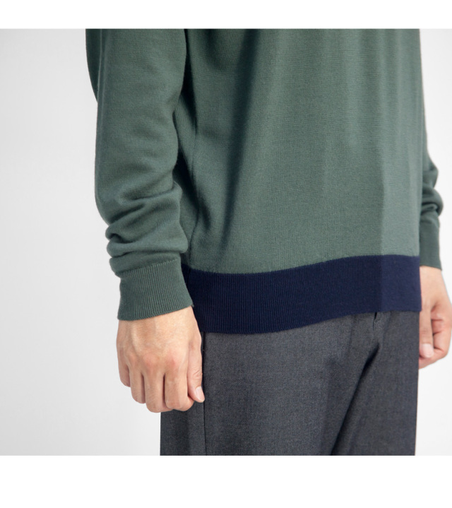 JOHN SMEDLEY ジョンスメドレー SKERN バイカラークルーネックニット